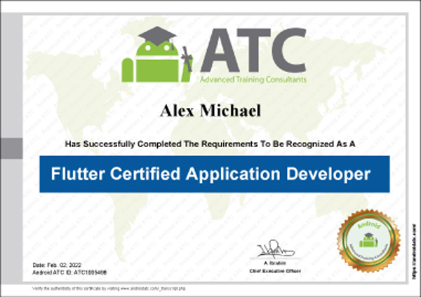 Flutter Application Development گواهینامه